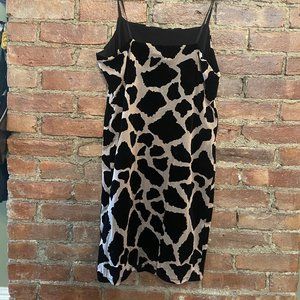 NWT Topshop Black and Champagne Patterned Bodycon Dress